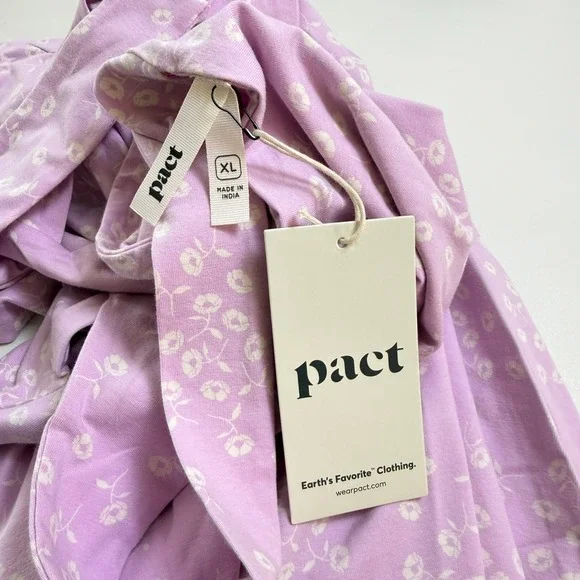 Pact Lilac Floral Tie Back Cutout Sundress XL Cottage Garden Spring Summer - Picture 7 of 10